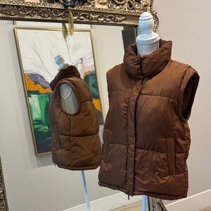 Women's Chocolate Brown Puffer Vest